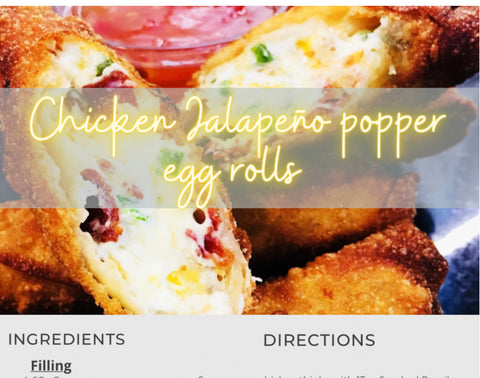 Chicken Jalapeño popper egg roll recipe