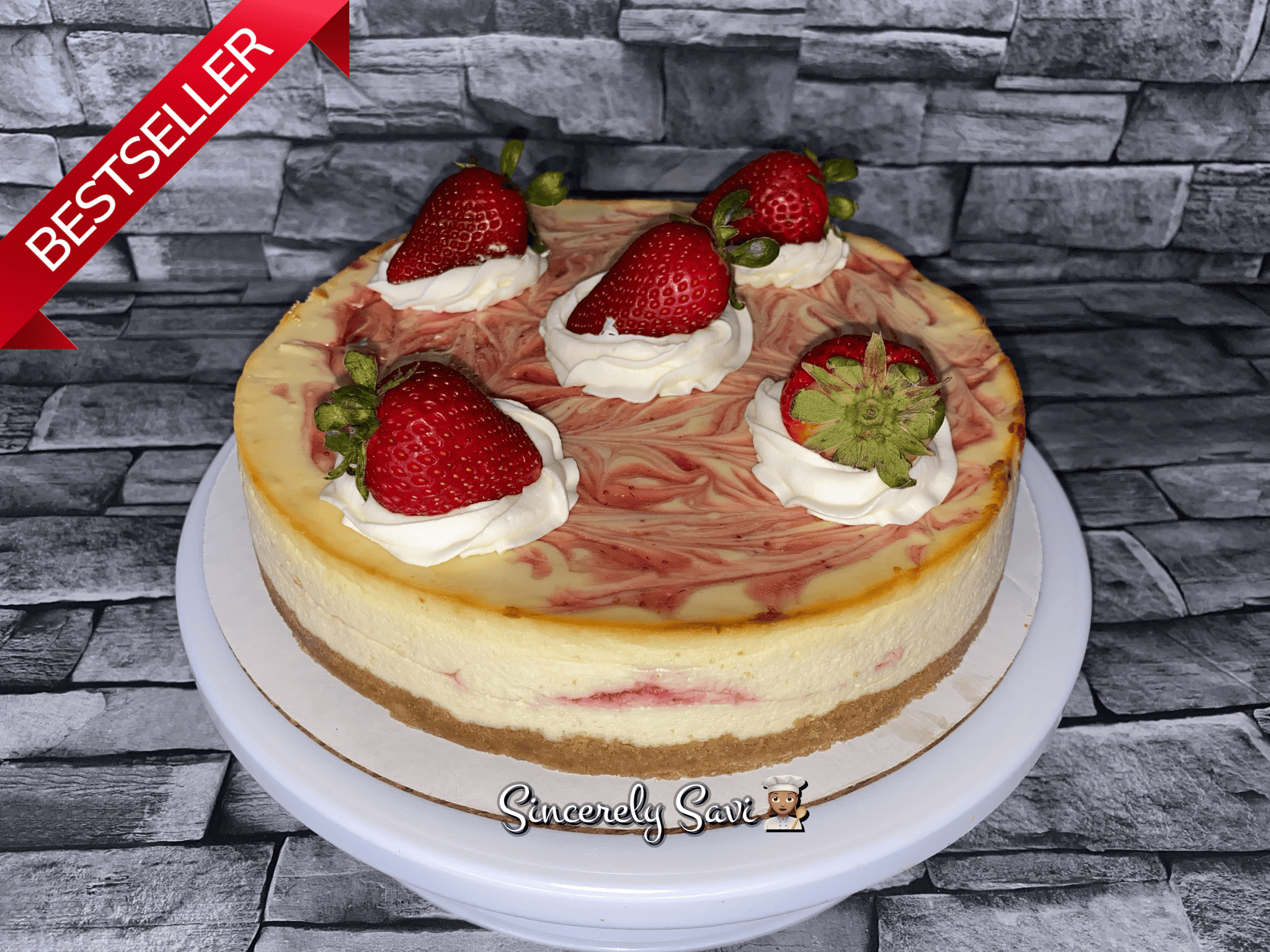 Strawberry Swirl Cheesecake